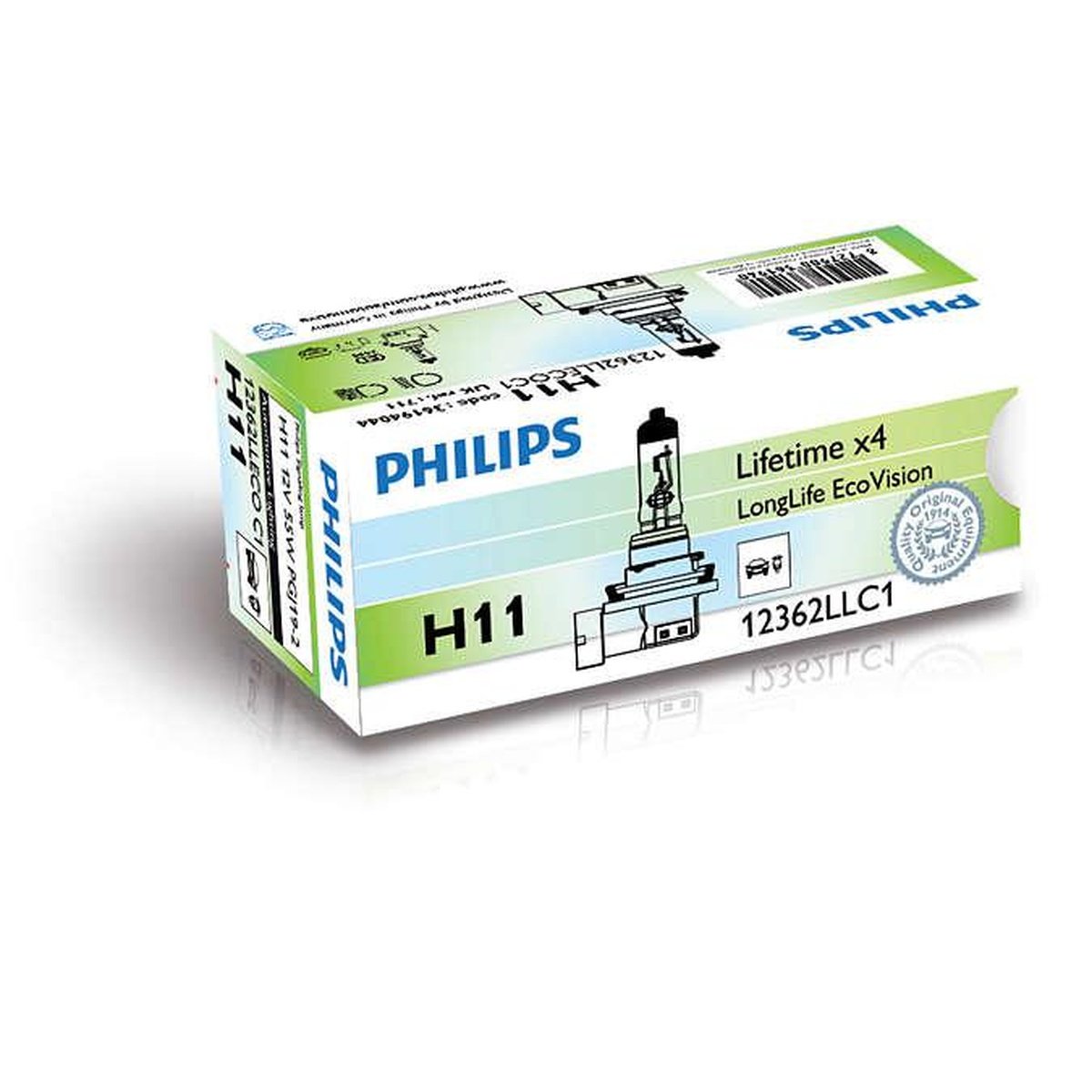 Philips Eco Vision H11 Globe 12V 55W Longlife 12362LLECOC1