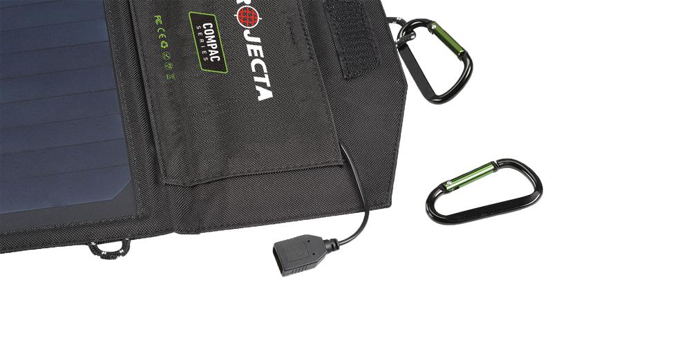 PROJECTA COMPAC Series Personal Mobile Folding 10W Solar Blanket with 3in1 Charging Cable
