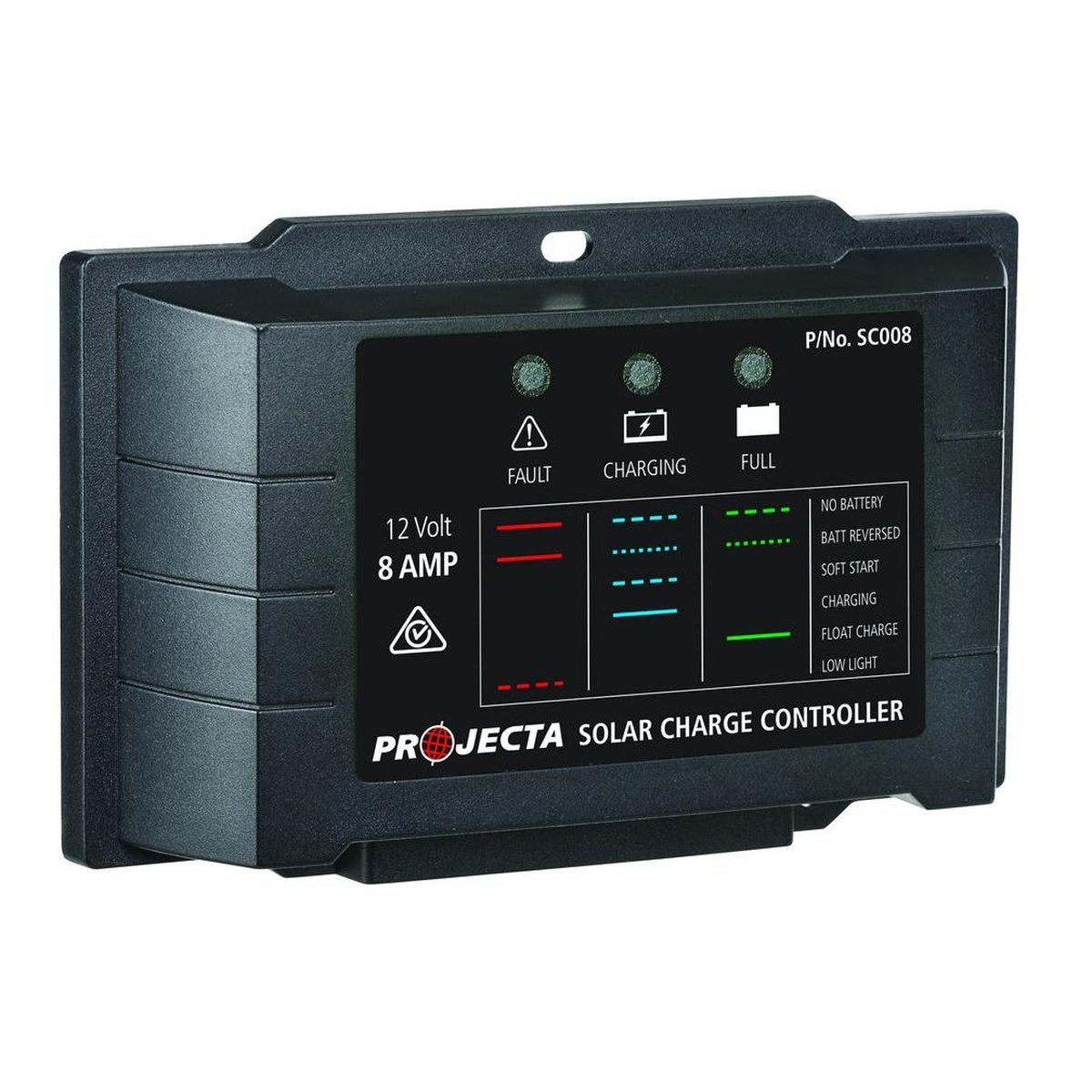 PROJECTA 8A 12V Solar Charge Controller 4 Stage Auto SC008