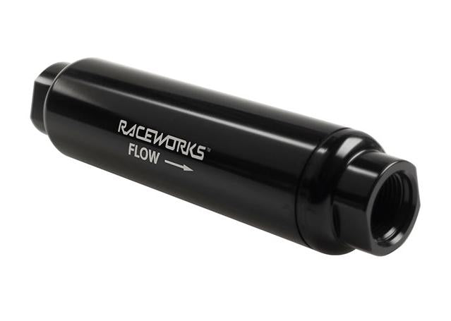Raceworks AN-10 ORB 50mm Dia 140mm Long Billet Fuel Filter Housing