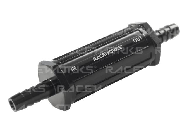 Raceworks Inline Fuel Filter With 5/16" Barbs 30 Micron