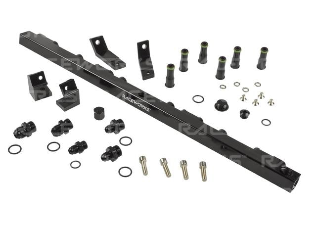 Raceworks Fuel Rail fits Ford Falcon BA-BF Black Suit Short Injectors