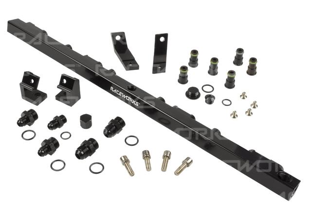 Raceworks Fuel Rail fits Ford Falcon BA-BF Black Suit 3/4" Injectors