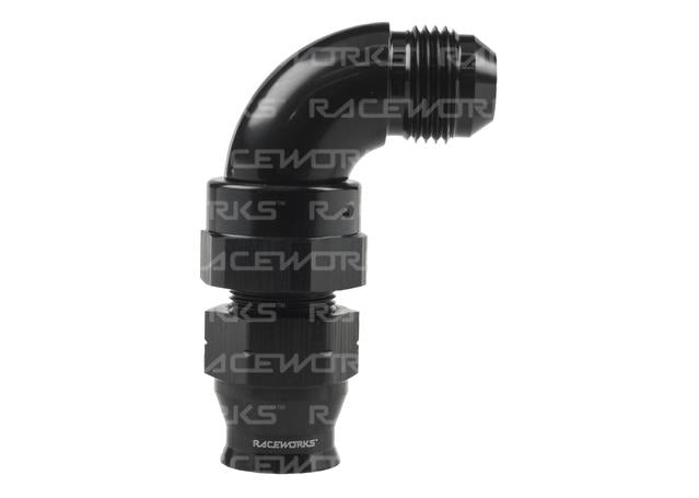 Raceworks Male An-8 To 1/2 Tube 90Deg Adapter