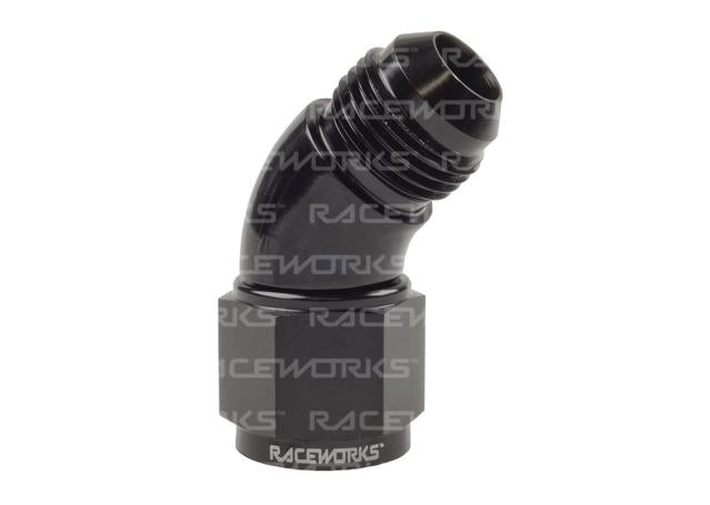 Raceworks Female To Male Swivel Elbow An-6 45 Deg