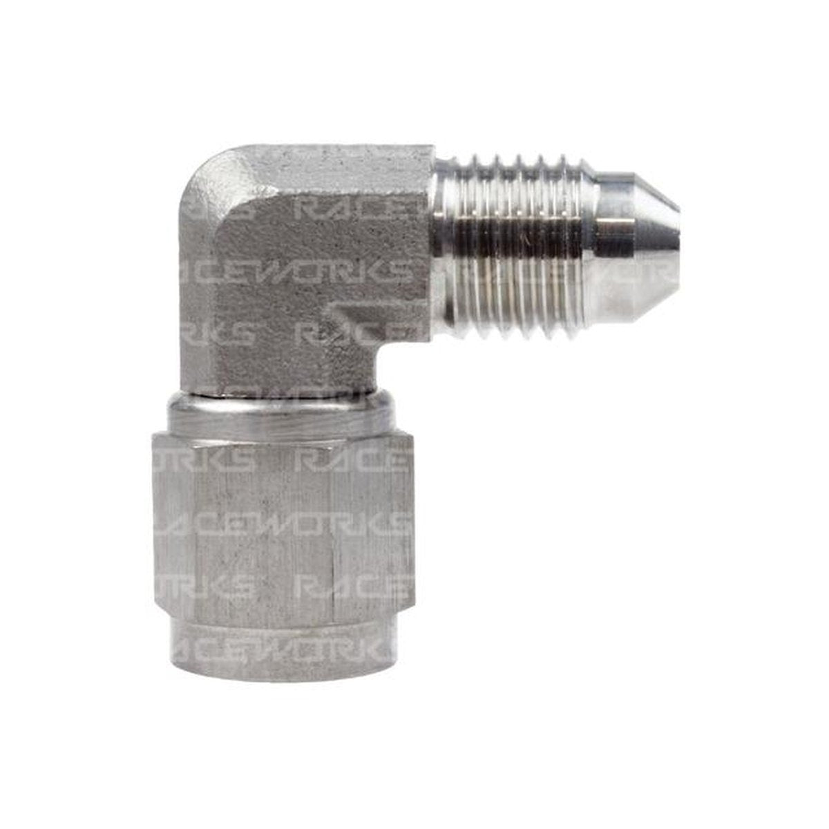 Raceworks Female To Male Swivel Elbow An-4 90 Deg Stainless Steel
