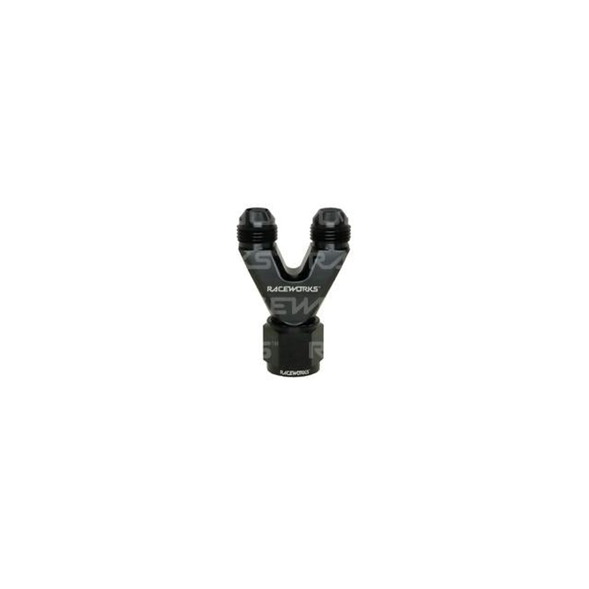 Raceworks Straight Y-Block 2x AN-8 Male Flare - AN-10 Female AN Swivel