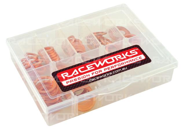 Raceworks Copper Washer Kit 10 Of Each Size 8mm To 16mm