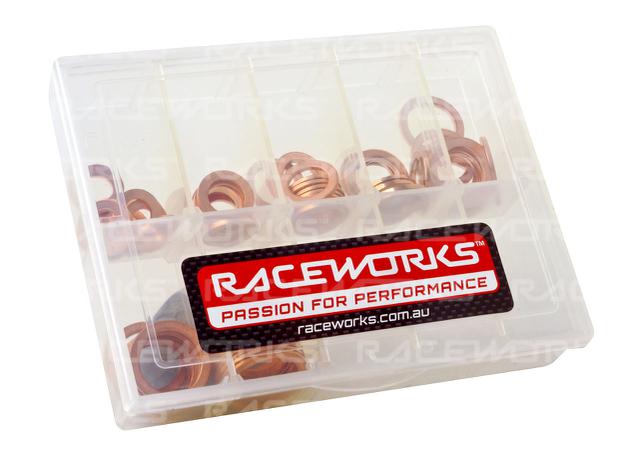 Raceworks Copper Washer Kit 10 Of Each Size 8mm To 16mm