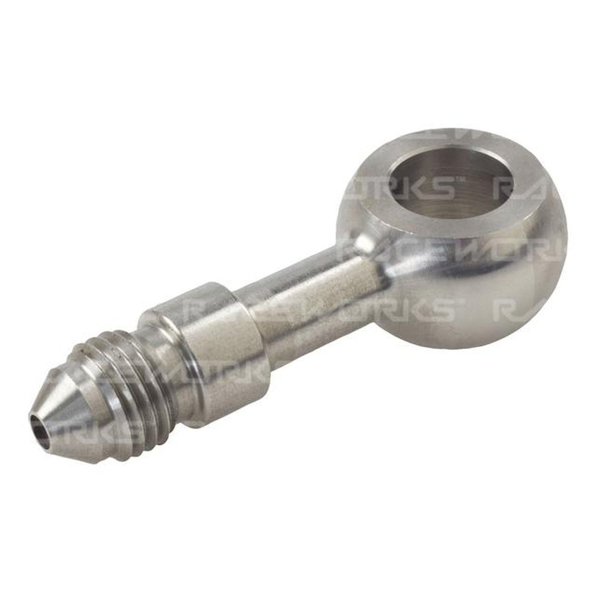 Raceworks 11.2mm Banjo To An-3 Male Flare Stainless Steel Straight