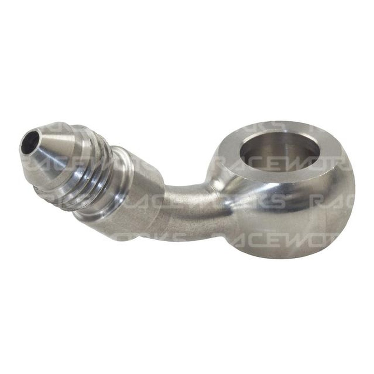 Raceworks 10.2mm Banjo To An-3 Male Flare Stainless Steel 45Deg