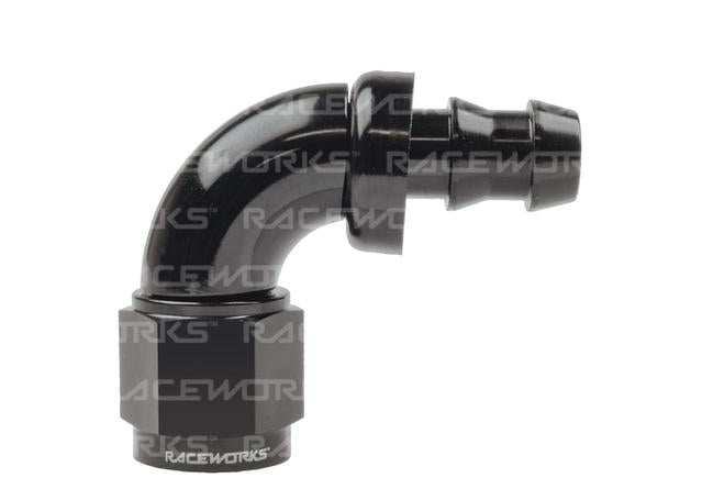 Raceworks Push Lok Hose Fitting An-5 90 Deg