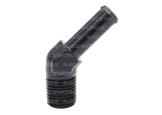 Raceworks Male Npt 1/4" To 3/8" (An-6) Barb 45 Deg