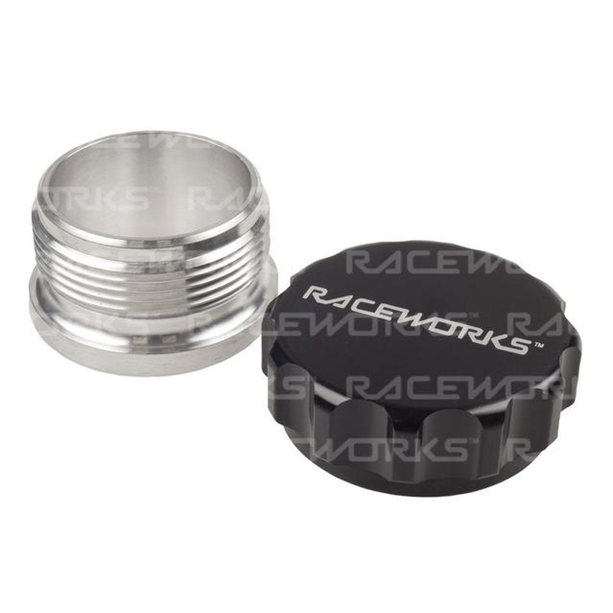 Raceworks Weld On Aluminum Filler With Black Female Cap 1In