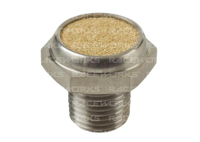 Raceworks 1/8" Npt Stainless Steel Diff Breather With Bronze Element
