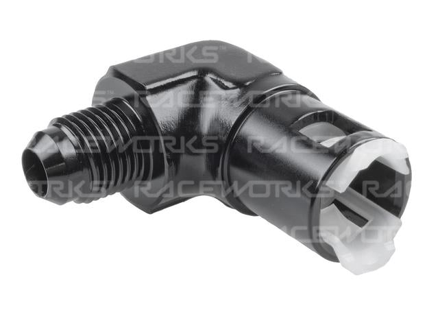Raceworks An-6 To 3/8" Female Efi Quick Connect 90 Deg
