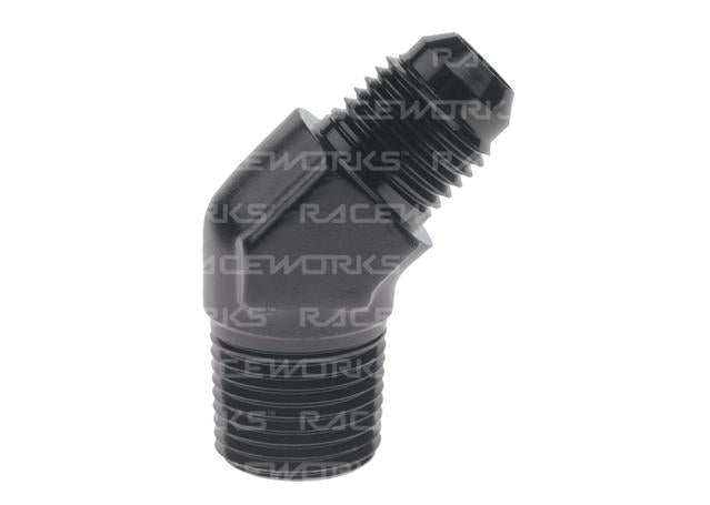 Raceworks An-10 Male Flare To Npt 1/2" 45 Deg