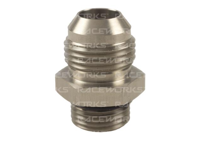 Raceworks Male Flare AN-10 To O-Ring Boss AN-8 Stainless High Flow