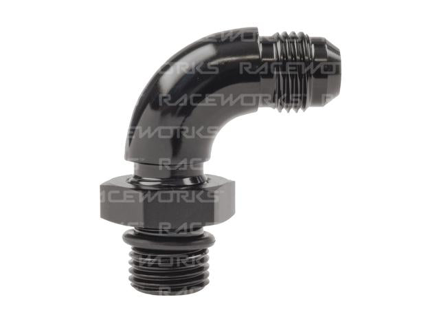 Raceworks An-8 90Deg O-Ring Boss To Male Flare Adapter