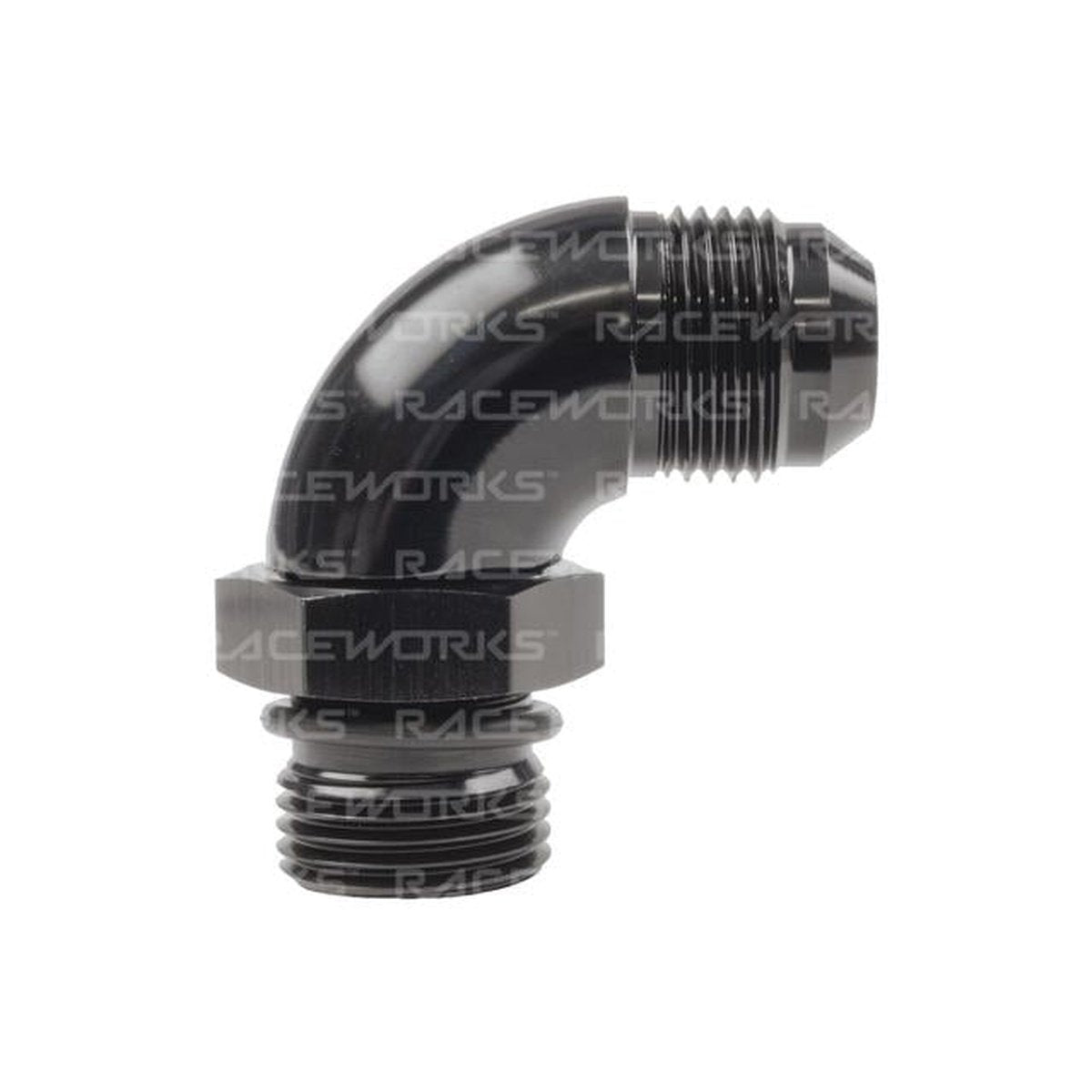 Raceworks An-10 Male Flare To An-8 O-Ring Boss 90Deg Adapter