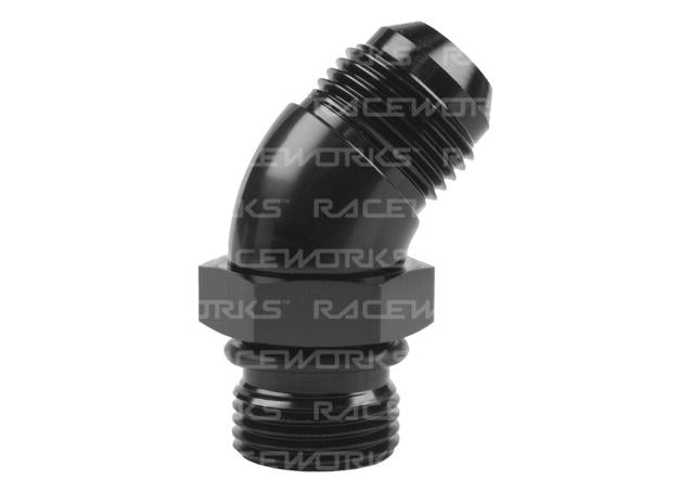 Raceworks An-10 45Deg O-Ring Boss To Male Flare Adapter