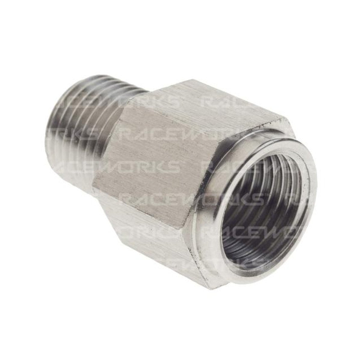 Raceworks 1/8 Npt Male To M10 x 1.0 Female Stainless Adapter