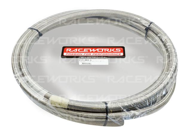 Raceworks Braided Teflon E85 Hose An-12 5 Metres