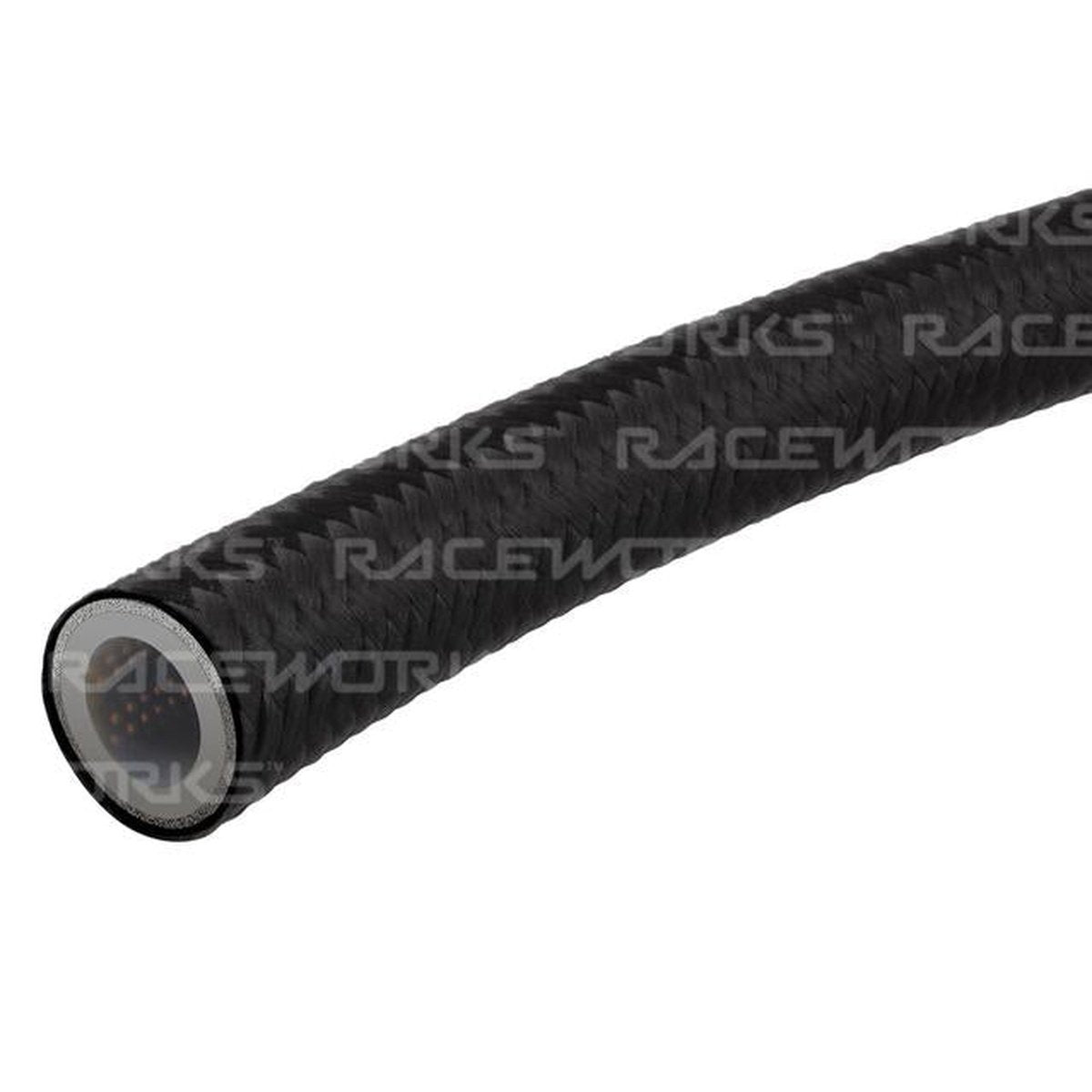 Raceworks Black Nylon Braided Teflon E85 Hose An-8 5 Metres