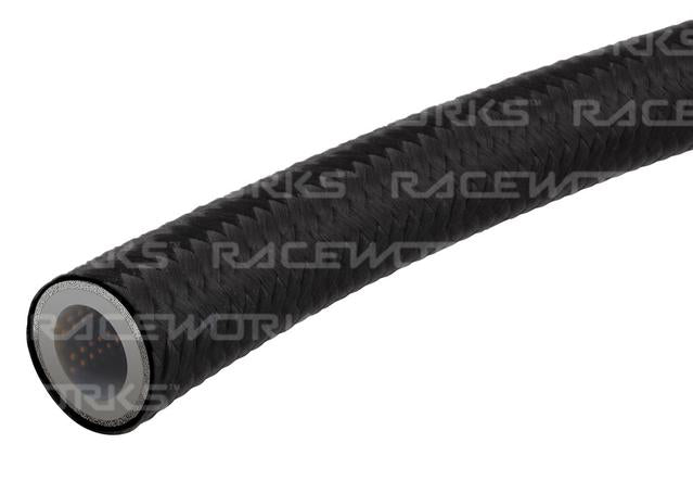 Raceworks Black Nylon Braided Teflon E85 Hose An-10 5 Metres