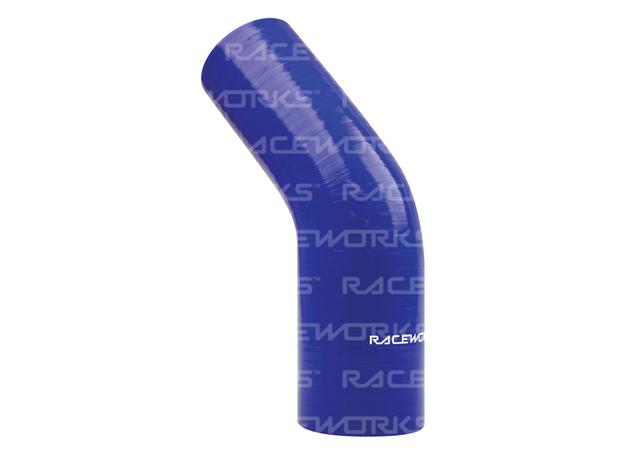 Raceworks Silicone 45 Reducer Elbow 2-2.25" (51-57mm) Blue