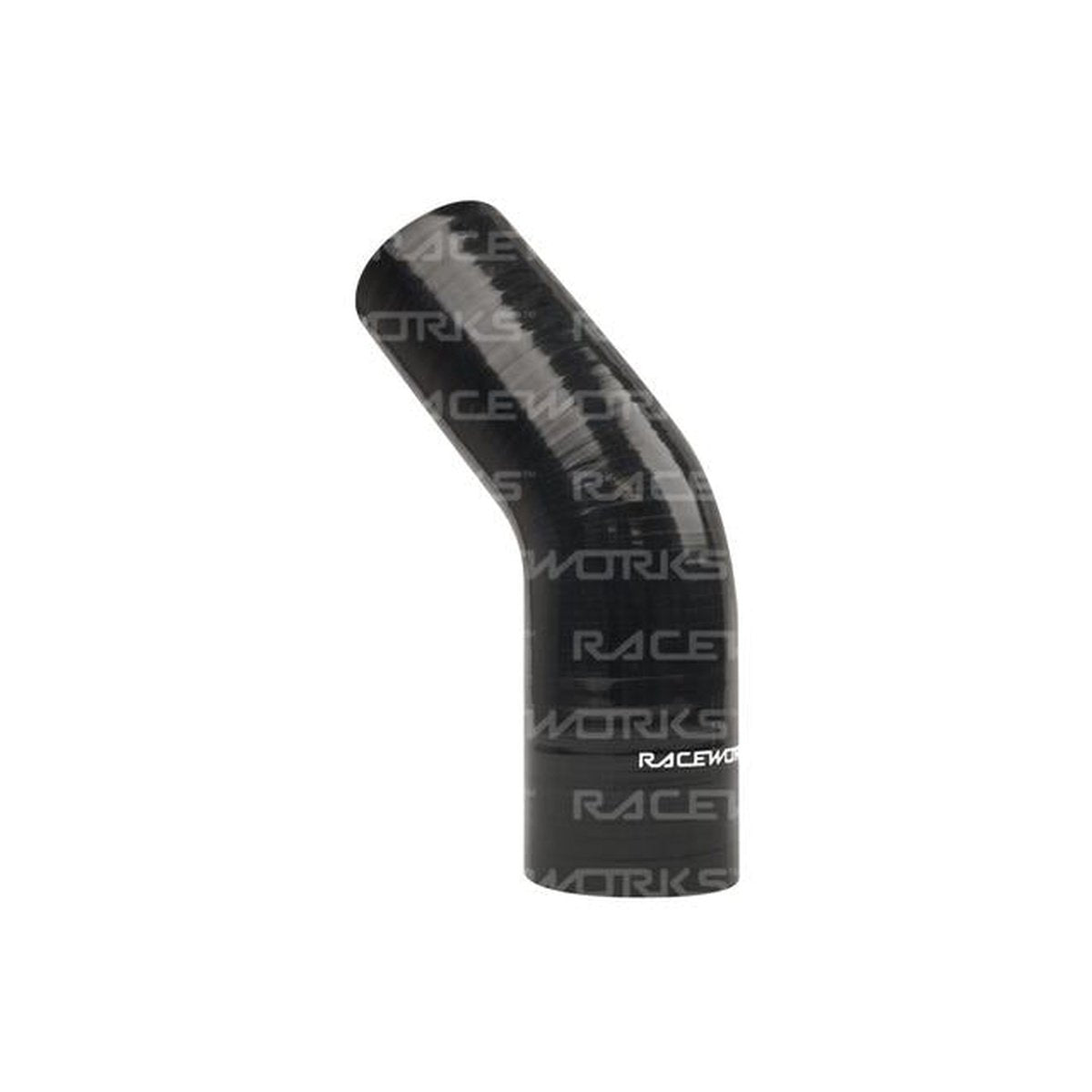 Raceworks Silicone 45 Reducer Elbow 2.75-3" (70-76mm) Black