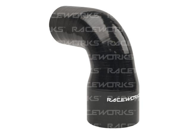 Raceworks Silicone 90 Reducer Elbow 3-4" (76-102mm) Black