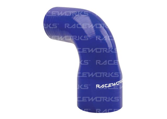 Raceworks Silicone 90 Reducer Elbow 2.75-3" (70-76mm) Blue