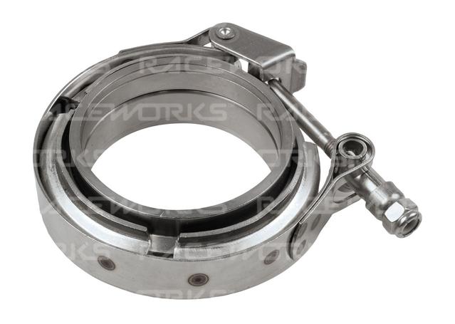 Raceworks 3" Stainless Quick Release V-Band Clamp & Flanges Kit