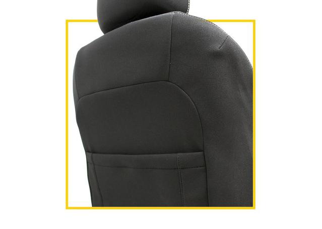 Razorback 4x4 Front Pair Black Neoprene Seat Covers Black Stitching (Suits Toyota Hilux 7th Gen Bucket Seat)