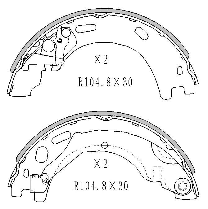 RDA Brake Shoe Set Rear R2036