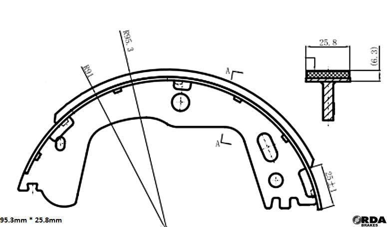 RDA Brake Shoe Set Rear R2038