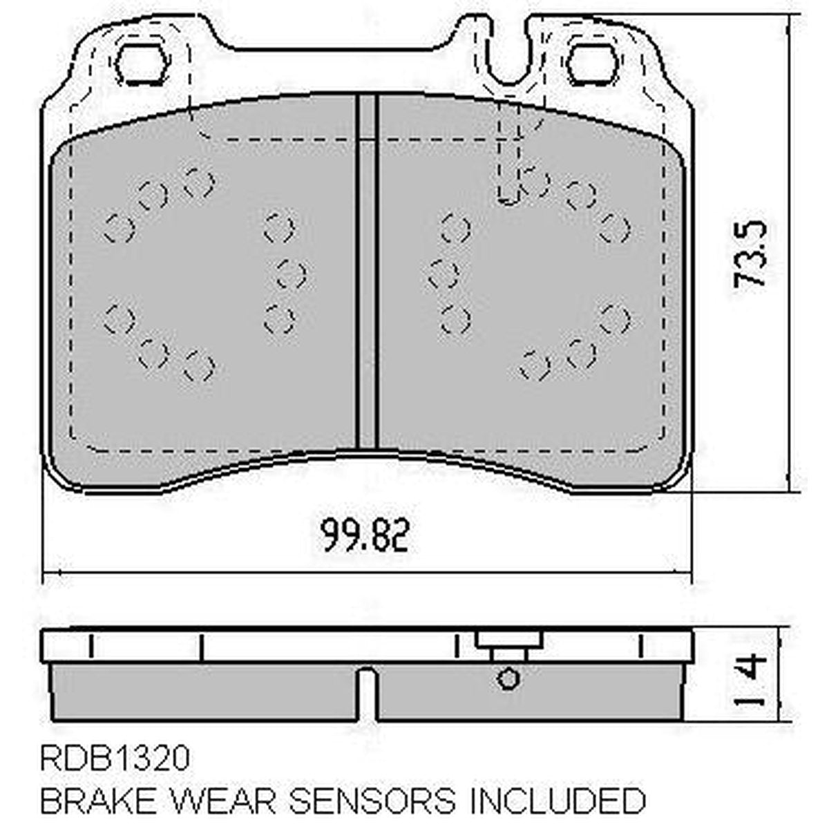 RDA GP Max Brake Pad Set Front RDB1320