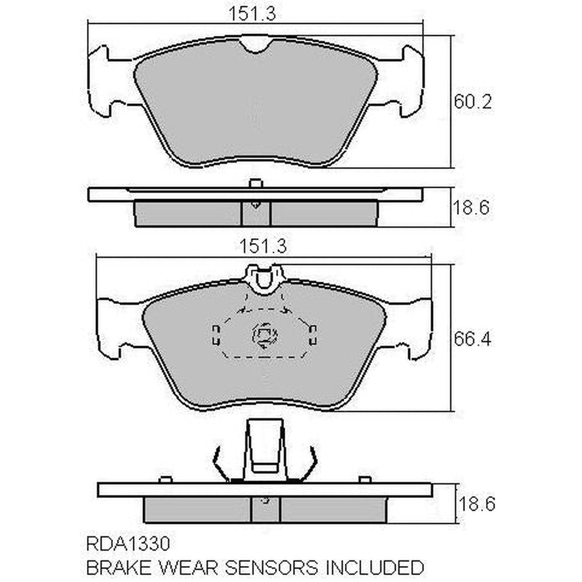 RDA GP Max Brake Pad Set Front RDB1330