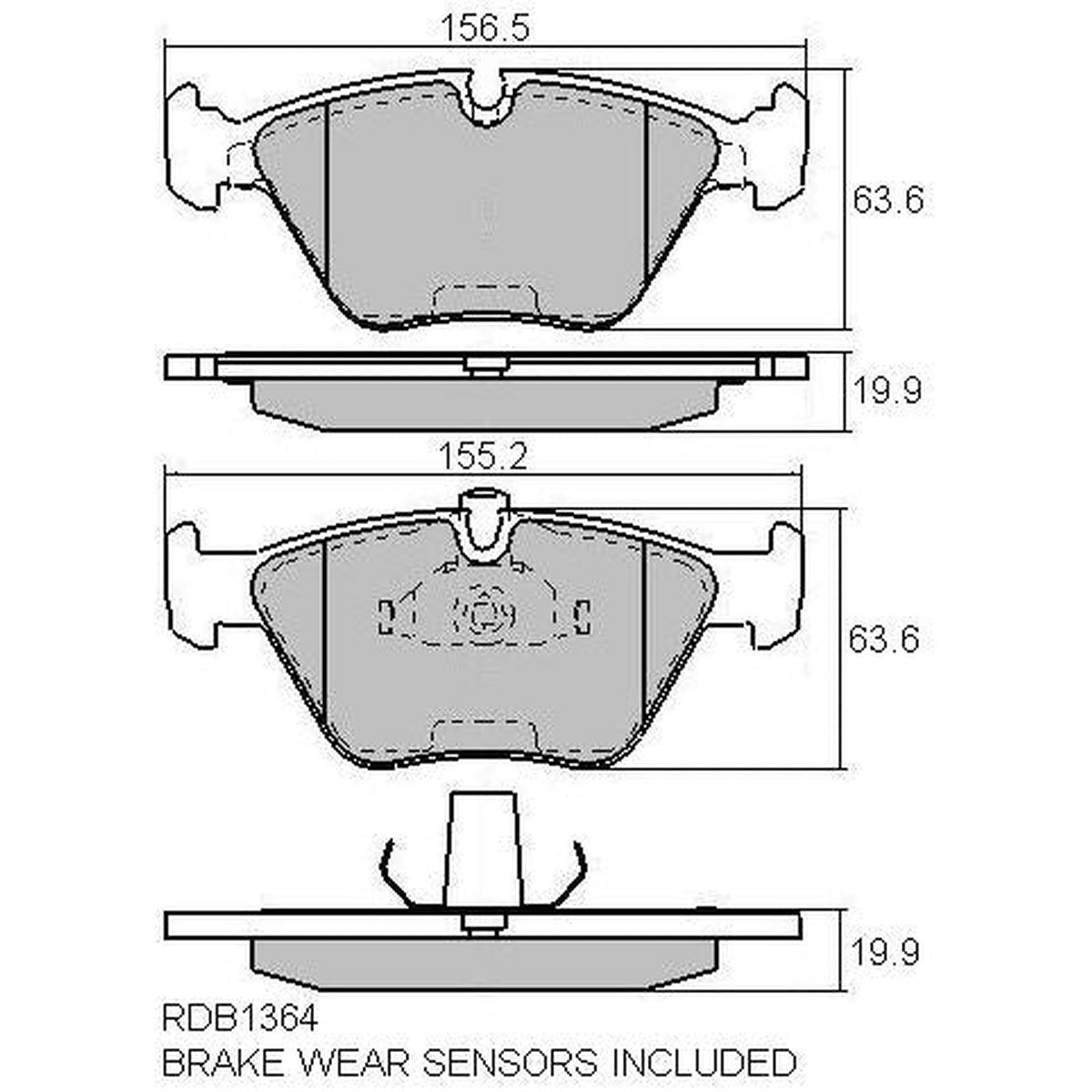 RDA GP Max Brake Pad Set Front RDB1364