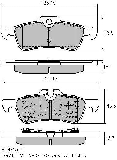 RDA GP Max Brake Pad Set Rear RDB1501