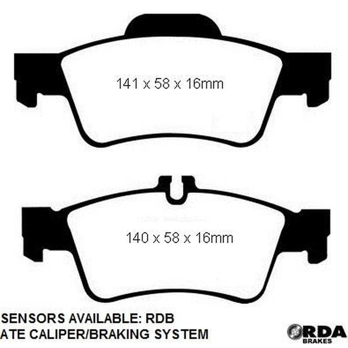 RDA GP Max Brake Pad Set Rear RDB1657