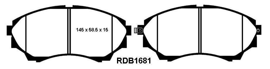 RDA GP Max Brake Pad Set Front RDB1681