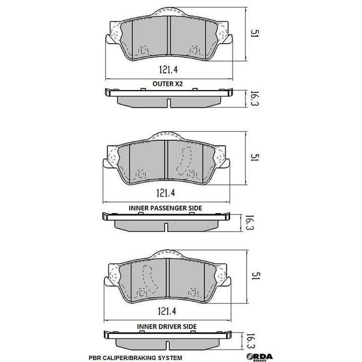 RDA GP Max Brake Pad Set Rear RDB1948