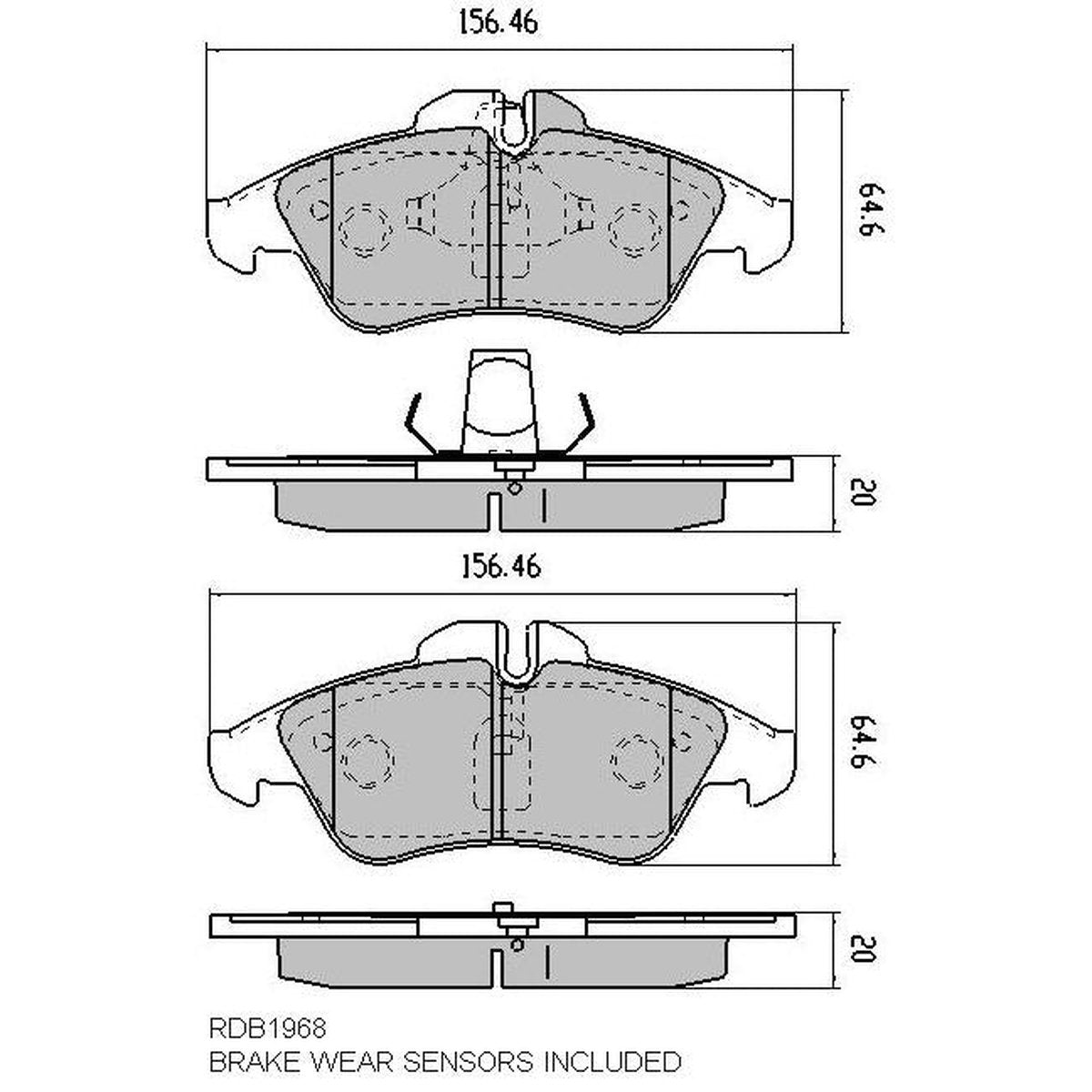 RDA GP Max Brake Pad Set Front RDB1968
