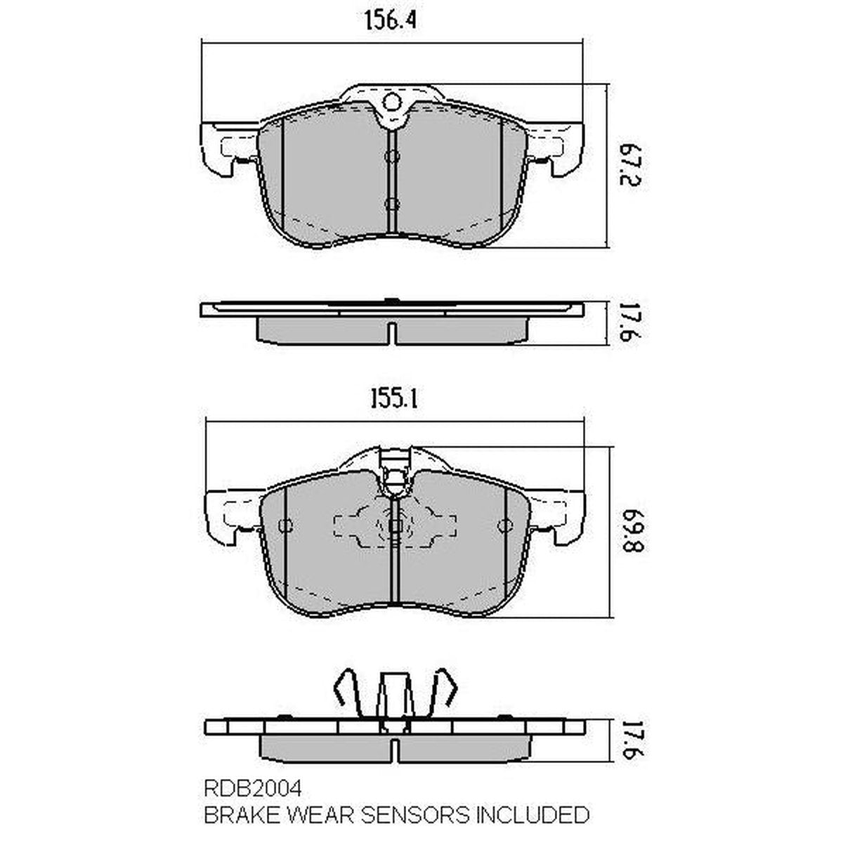RDA GP Max Brake Pad Set Front RDB2004