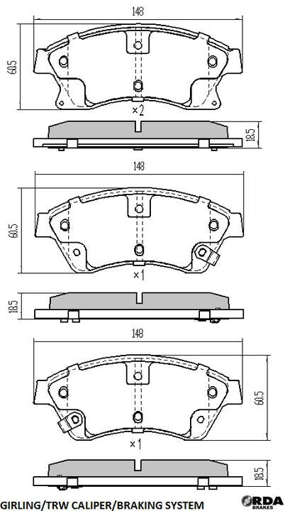 RDA GP Max Brake Pad Set Front RDB2068