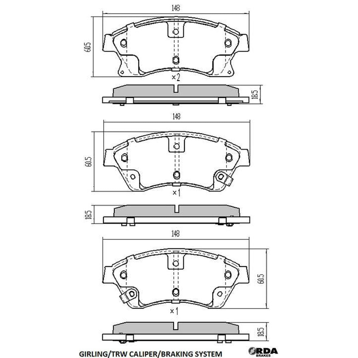 RDA Phantom Ceramic Brake Pad Set Front RDC2068