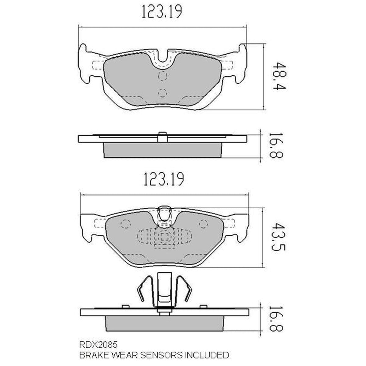 RDA GP Max Brake Pad Set Rear RDB2085