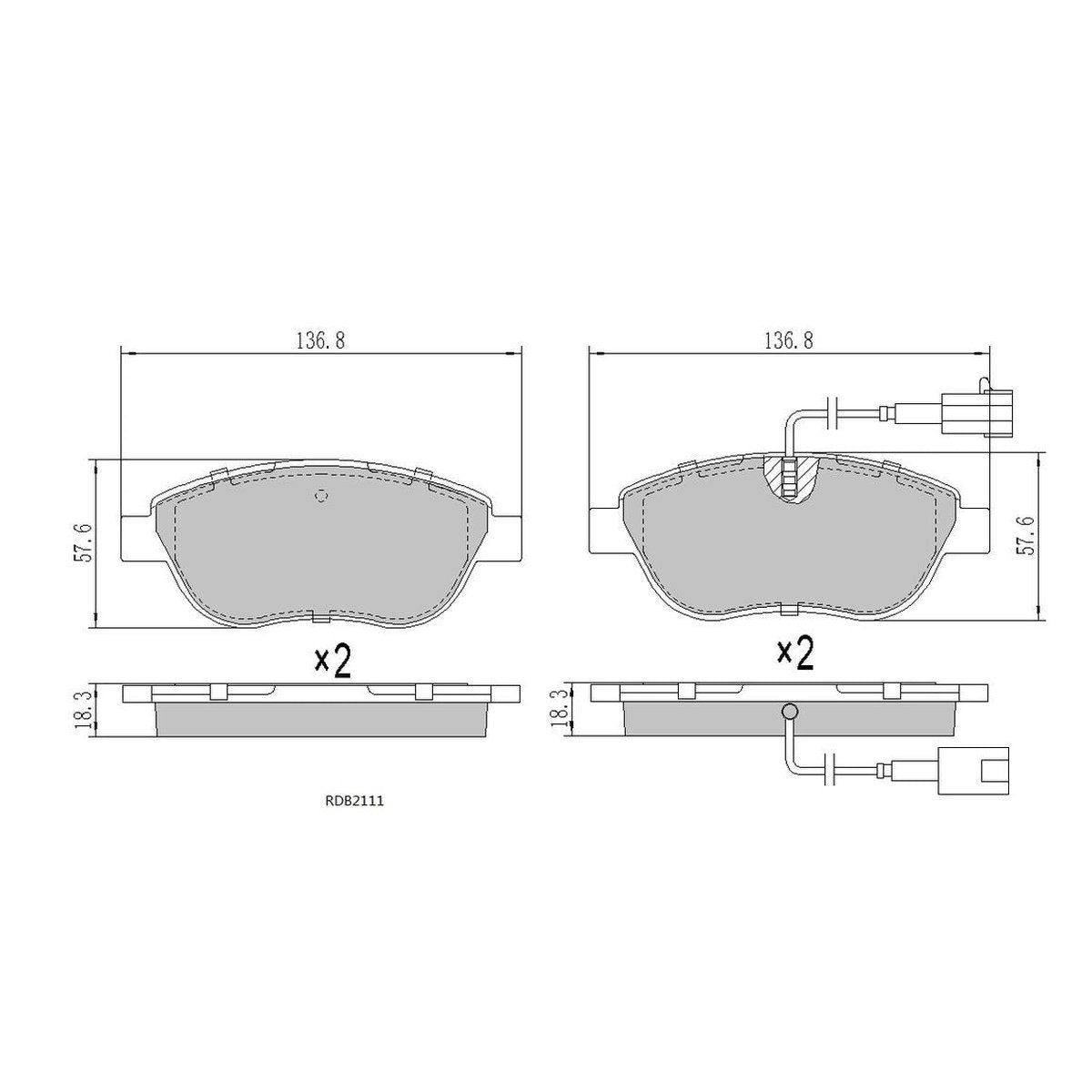 RDA GP Max Brake Pad Set Front RDB2111